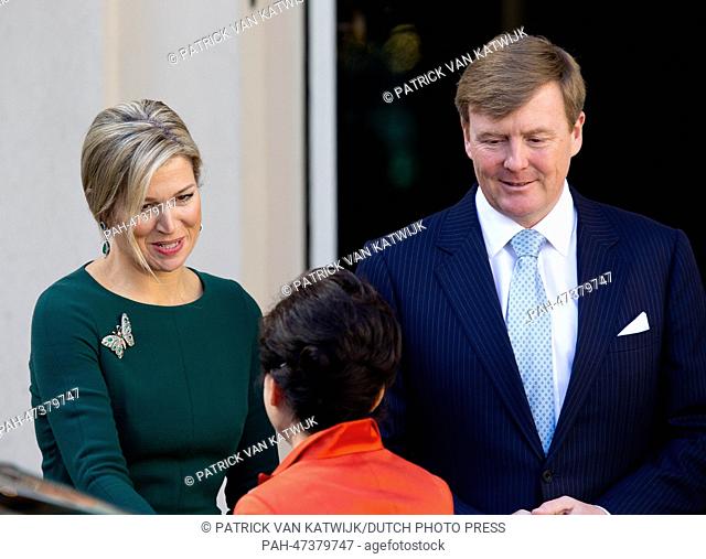 South Korean president Park Geun Hye (C) visits King Willem-Alexander and Queen Maxima (L) at Palace Noordeinde in The Hague, Netherlands, 24 March 2014