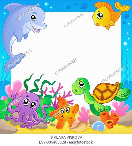 Frame with underwater animals 1