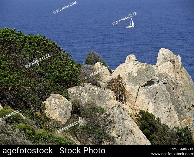 Die Insel Korsika im Mittelmeer