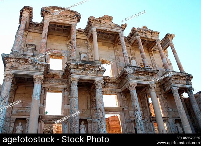Ephesus Celsus Library ancient ruins in Selcuk, Turkey