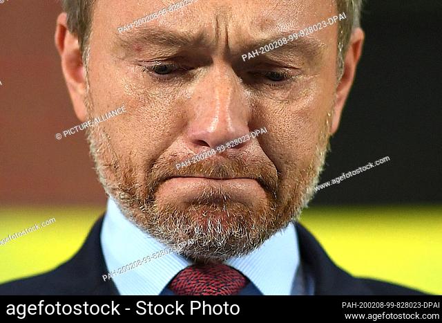 FILED - 07 February 2020, Berlin: Christian Lindner, parliamentary party leader and chairman of the FDP, speaks to the journalists after the meeting of the...