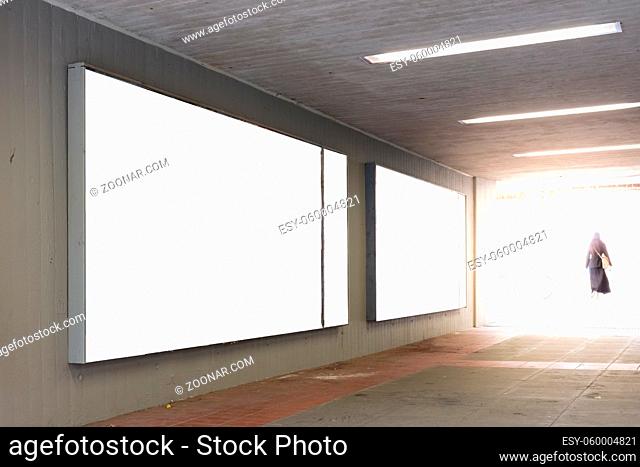 Blank Advertisement Sign City Urban Public White Isolated Clipping Path
