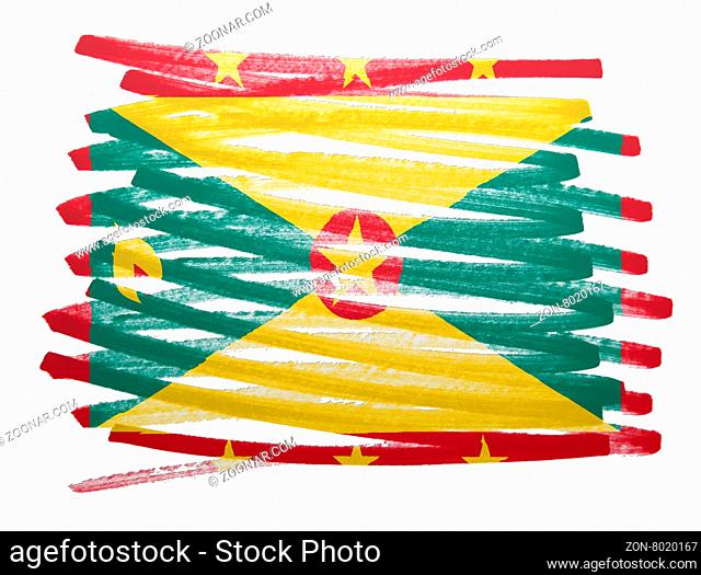 Flag illustration made with pen - Grenada