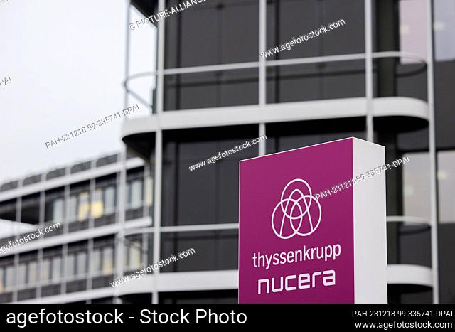 18 December 2023, North Rhine-Westphalia, Dortmund: The company logo can be seen in front of the headquarters before the start of the balance sheet of...
