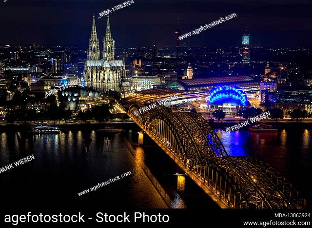 Cologne Cathedral with Hohenzollern Bridge, Cologne, Germany