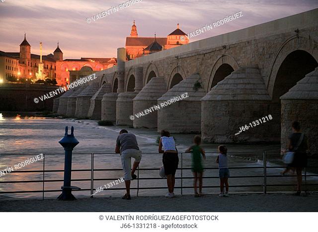 Roman bridge over the Guadalquivir river, Cordoba, Andalusia, Spain