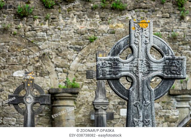 Celtic cross on a tomb