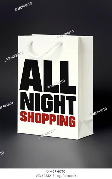 An image of a white shopping bag all night shopping - 30/09/2016