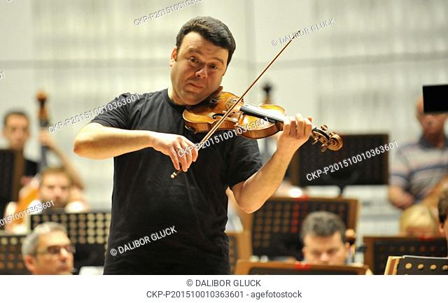 Ukrainian-born Israeli classical violinist Vadim Gluzman (pictured) and Bohuslav Martinu Philharmonic Orchestra rehearse for the opening concert of the...