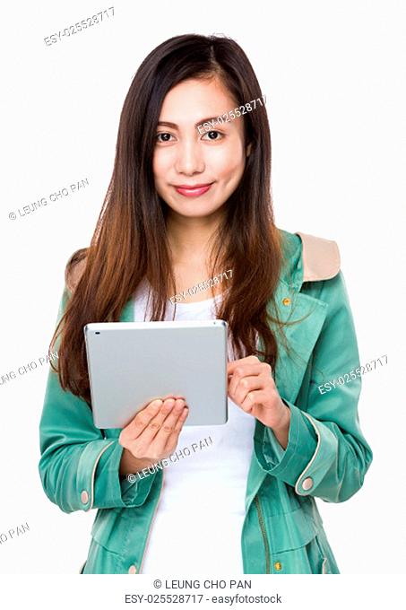 Asian woman use of digital tablet