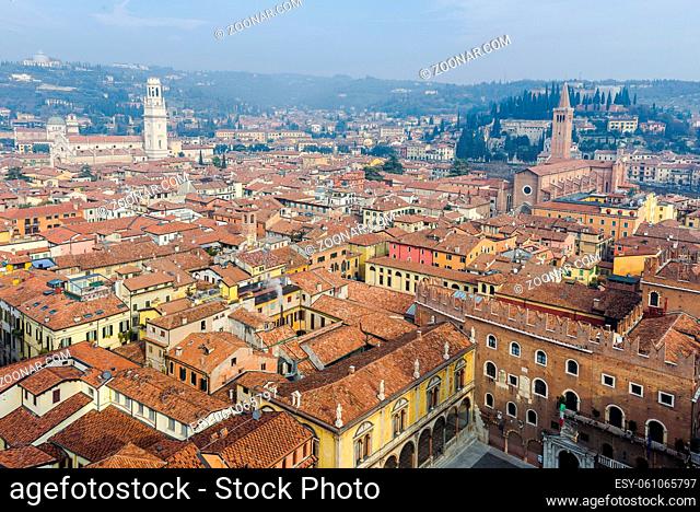 View over the old town of Verona, Italy