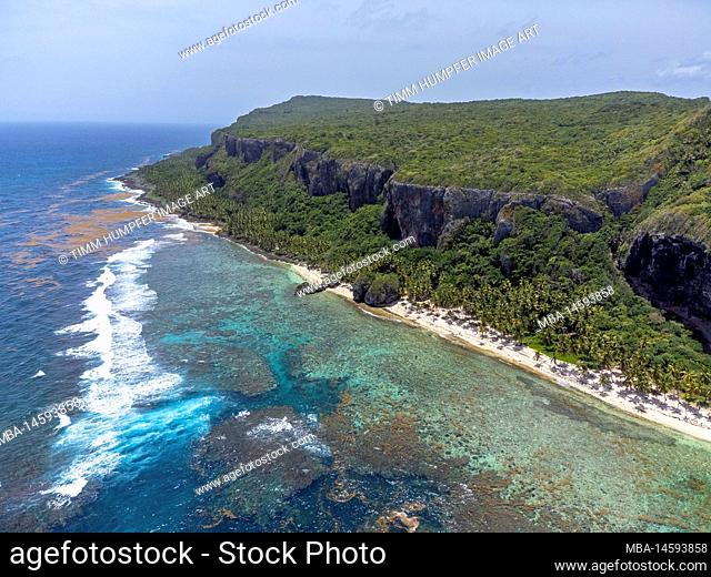 North America, Caribbean, Greater Antilles, Hispaniola Island, Dominican Republic, Sama, Las Galeras, aerial view Playa Frontón