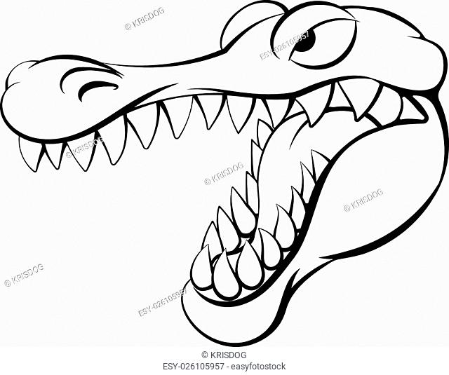 An alligator or crocodile sports mascot cartoon character head, Stock  Vector, Vector And Low Budget Royalty Free Image. Pic. ESY-026105957 |  agefotostock