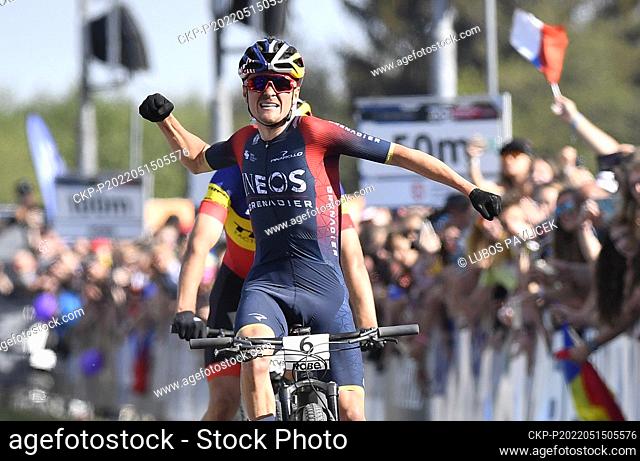 Thomas Pidcock (GBR) wonin the UCI MTB World Cup, Cross-Country Men Elite, in Nove Mesto na Morave, Czech Republic, on May 15, 2022