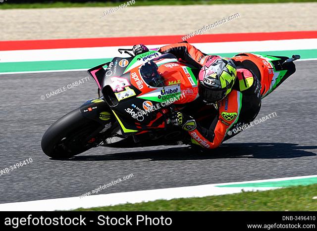 Mugello - Italy, 1 June: Spanish Aprilia Racing Team Gresini rider Aleix Espargaro in action during 2019 GP of Italy of MotoGP on June 2019 in Italy