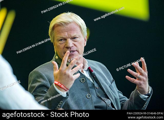 24 September 2023, Bavaria, Munich: Oliver Kahn, ex-chairman of the supervisory board of FC Bayern Munich, takes part in a discussion event at the start-up fair...