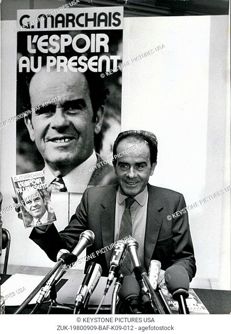 Sep. 09, 1980 - Georges Marchais presented his book 'Present Hope' during a press conference that he held today in Paris