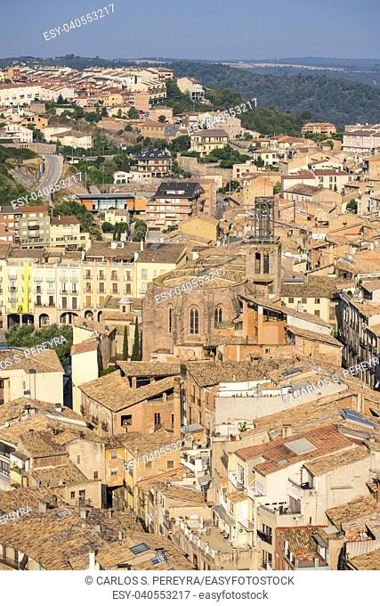 Aerial view of the town of Cardona in Catalonia Spain Europe