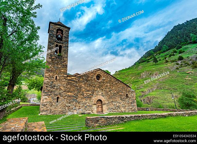 Old church in Andorra, dry stone facade