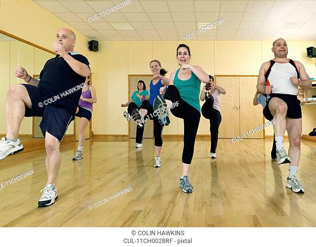 aerobic exercise at gym