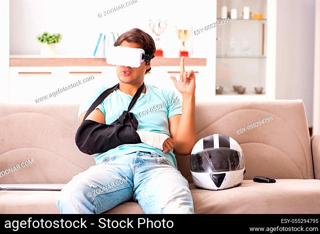 Injured motorbike rider recovering at home