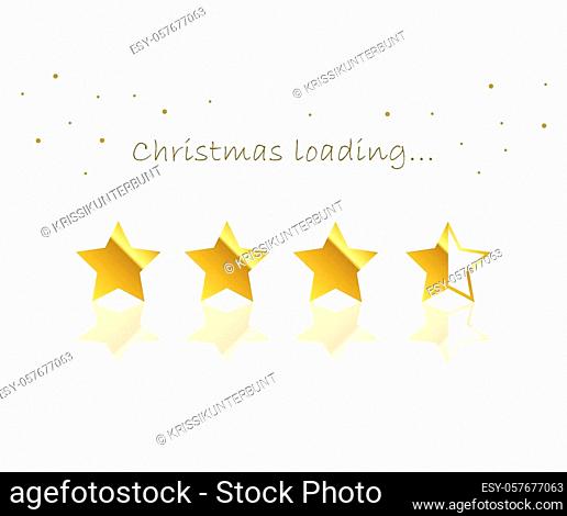 progress bar with golden stars christmas loading vector illustration EPS10