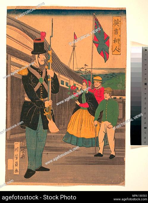 Englishmen. Artist: Utagawa Yoshikazu (Japanese, active ca. 1850-1870); Date: ca. 1862; Culture: Japan; Medium: Polychrome woodblock print; ink and color on...
