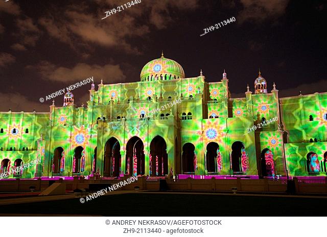 Sharjah Light Festival, Islamic Museum of civilization, emirate Sharjah, United Arab Emirates, Near East