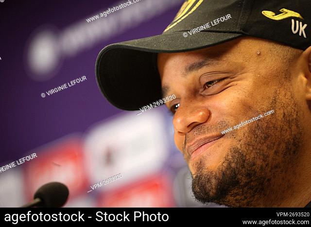 Anderlecht's head coach Vincent Kompany pictured during a press conference of Belgian soccer team RSC Anderlecht in Brussels, Friday 16 April 2021