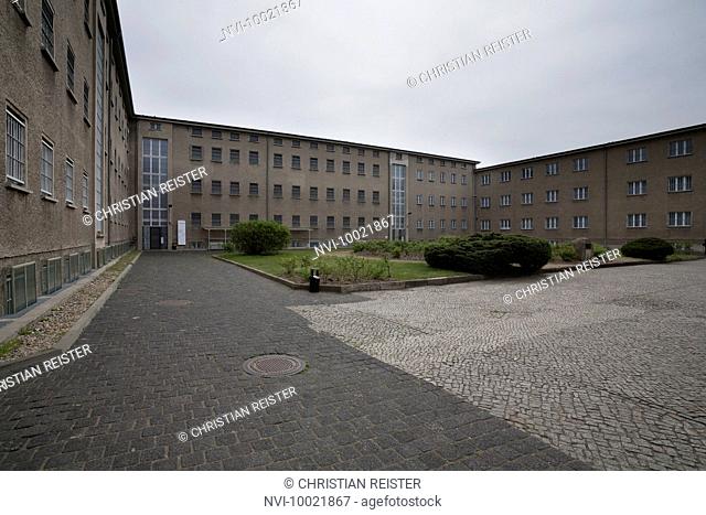 Courtyard, new construction and interrogation rooms, former Stasi prison, Hohenschönhausen Memorial, Berlin, Germany
