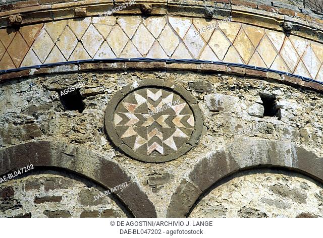 Exterior decorative elements, Abbey of St John in Venus, 1165, Fossacesia, Abruzzo. Italy, 12th century