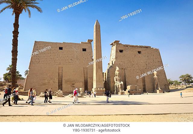Luxor, Egypt - the pylons of Luxor Temple, Upper Egypt, UNESCO