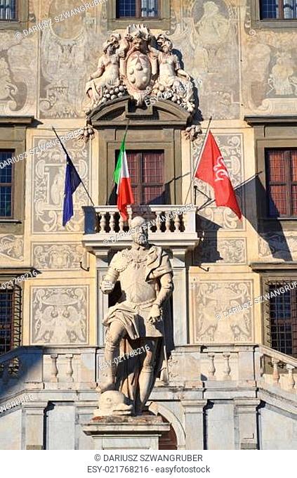 Beautiful building of University on Piazza dei Cavalieri in Pisa, Tuscany - Italy