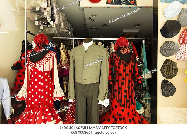 Typical costumes for sale. Jerez de la Frontera, Cadiz province, Andalucia, Spain