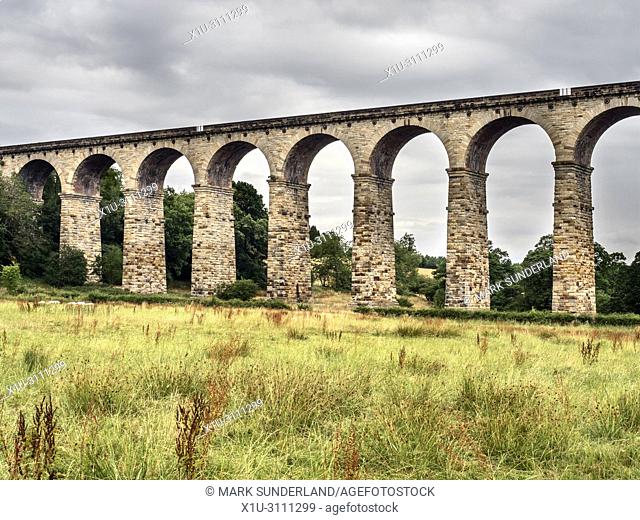 Arches of the Crimple Valley Viaduct designed by George Hudson near Pannal Harrogate North Yorkshire England