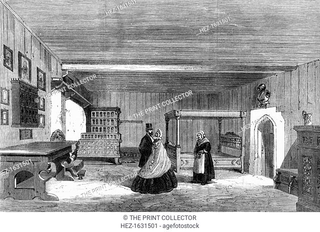 Luther's room at Wartburg Castle, Eisenach, Germany, 1862. From The Illustrated London News (11 October 1862)