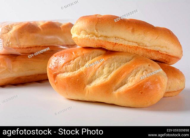 French baguette. Fresh mini baguettes with crispy Golden crust
