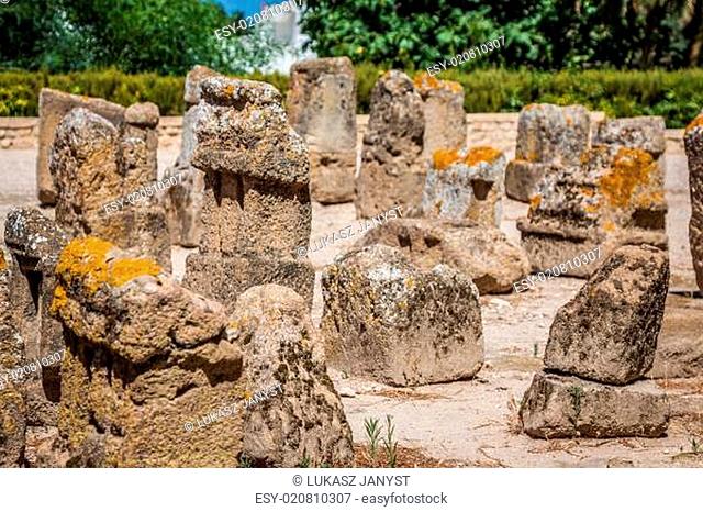 Tunisia. Ancient Carthage. The Tophet - open-air area with stelae