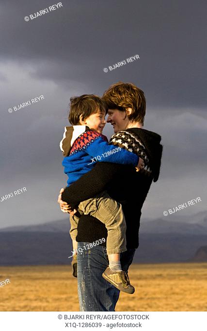 Mother and son, South Iceland