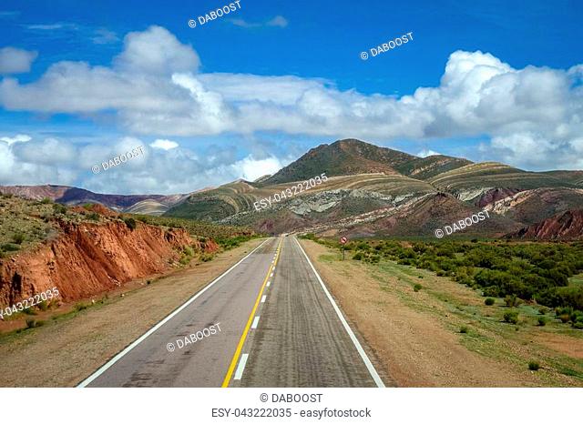 lost desert road in north Argentina quebrada