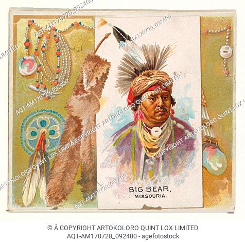 Big Bear, Missouria, from the American Indian Chiefs series (N36) for Allen & Ginter Cigarettes, 1888, Commercial color lithograph, Sheet: 2 7/8 x 3 1/4 in