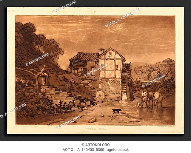 Joseph Mallord William Turner and Robert Dunkarton (British, 1775 - 1851), Water Mill, published 1812, etching and mezzotint