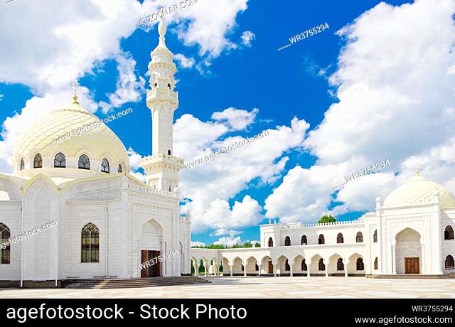 White mosque at summer day