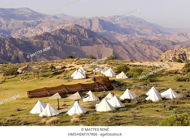 Jordan, Tafilah Governorate, camping of the Dana Natural Reserve, Biosphere Reserve