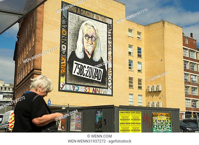 Mural depicting Billy Connolly, painted by John Byrne in Osborne Street, Glasgow, one of a series celebrating the Glasgow-born comedian's 75th birthday