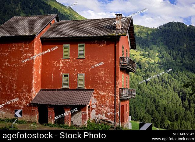 Old ruinous house in the South Tyrolean Alps in Italy