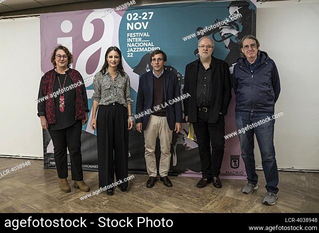 THE MAYOR OF MADRID JOSE LUIS ALMEIDA, DELEGATE FOR CULTURE ANDREA LEVY OF MADRID CITY COUNCIL, DIRECTOR THE JAZZMADRID FESTIVAL LUIS MARTIN