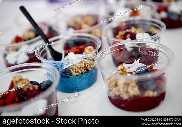 05 February 2020, Berlin: Blue Spirulina Algae and Acai Fruit will be offered as a so-called superfood at Fruit Logistica