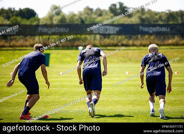 Gent's players pictured during a training session of Belgian first league team KAA Gent, in Stegersbach, Austria, ahead of the 2022-2023 season