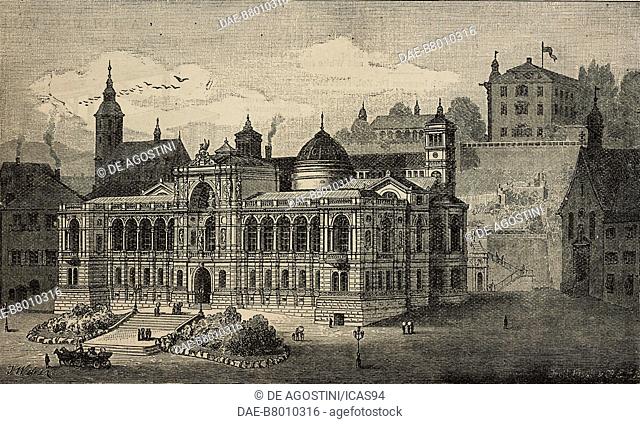 Friedrichsbad, the Grand Ducal bathing establishment, Baden-Baden and its Neighbourhood, Germany, engraving from The Illustrated London News, volume 90, No 2510